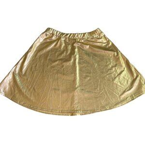 Pumpkino Metallic Gold Lame Mini Skirt Size L